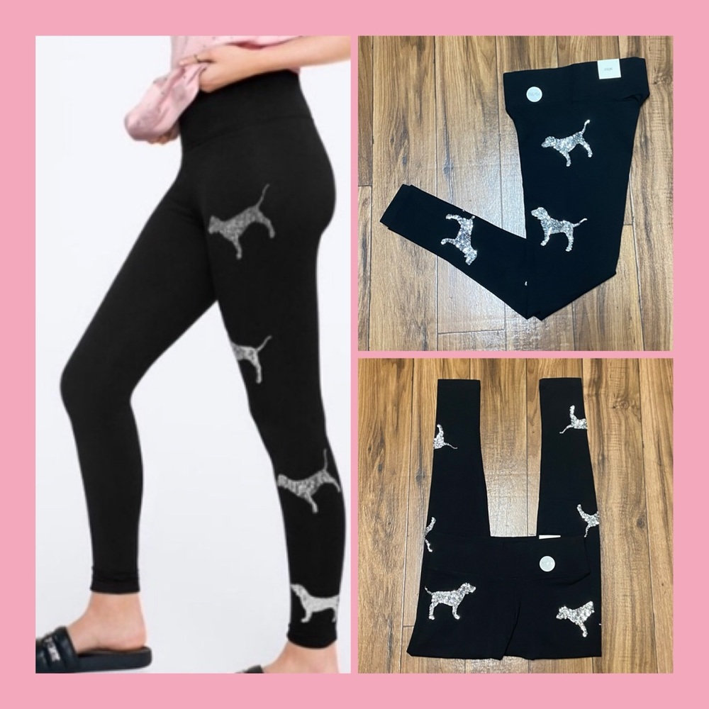 RARE PINK VS SILVER BLING DOG LEGGINGS
HTF NWT